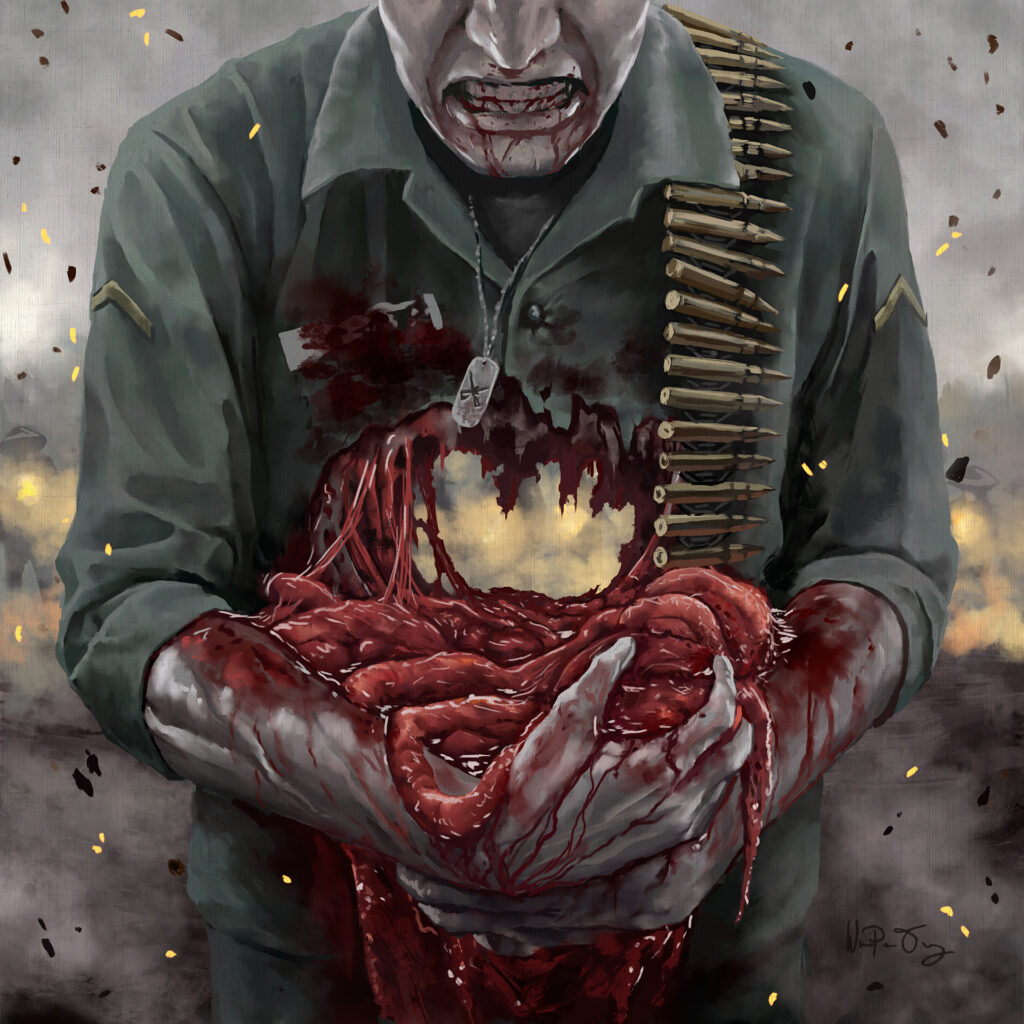 Illustration for the album "Gut Wound" by Swedish Death Metal band Envig